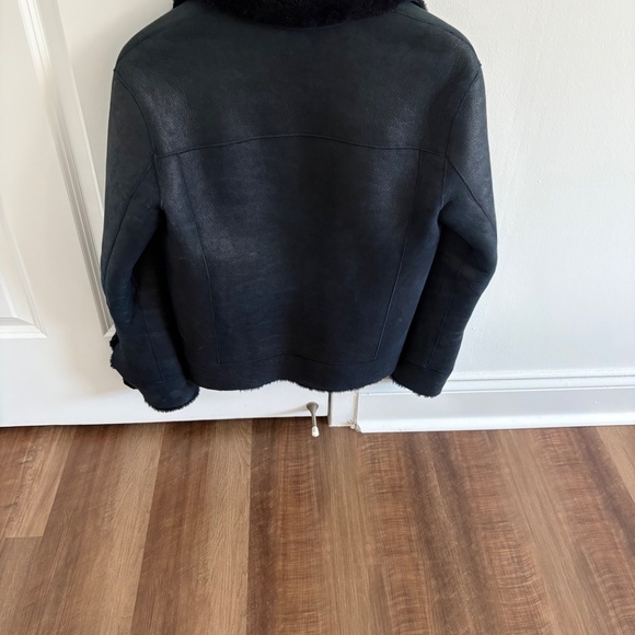 Helmut Lang Genuine Leather and Shearling Coat Jacket Size S - Picture 2 of 12